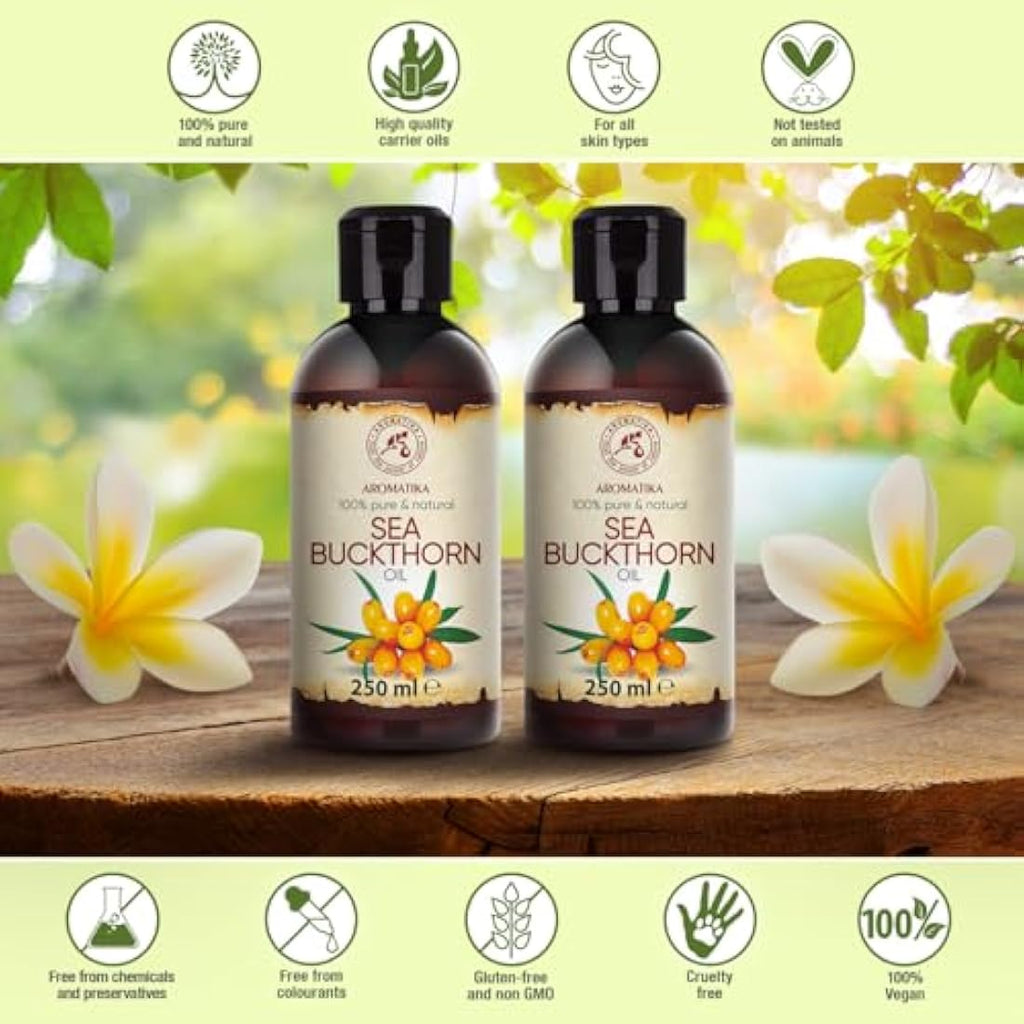 Sea Buckthorn Oil – 100% Pure Cold Pressed Set (2x250ml)