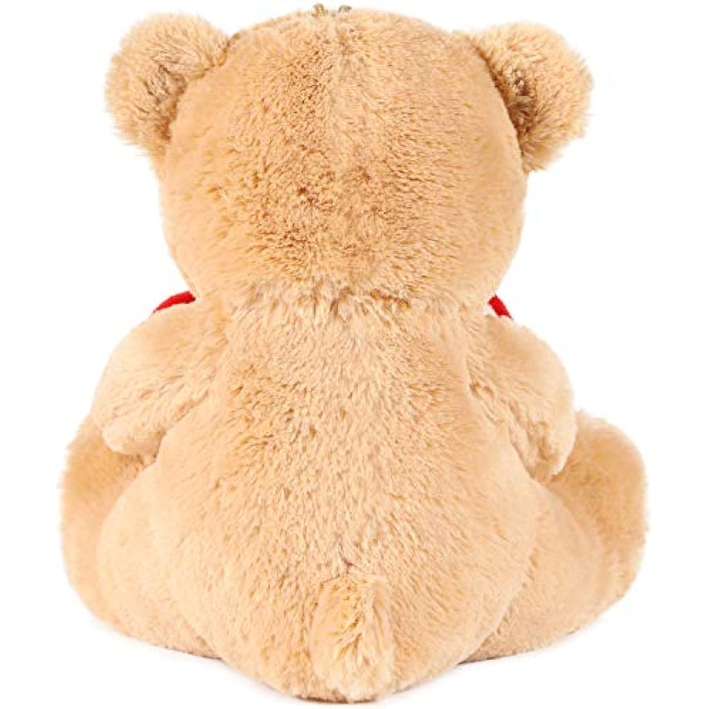 BRUBAKER Teddy Bear Plush with I Love You Heart – 14 Inch Light Brown