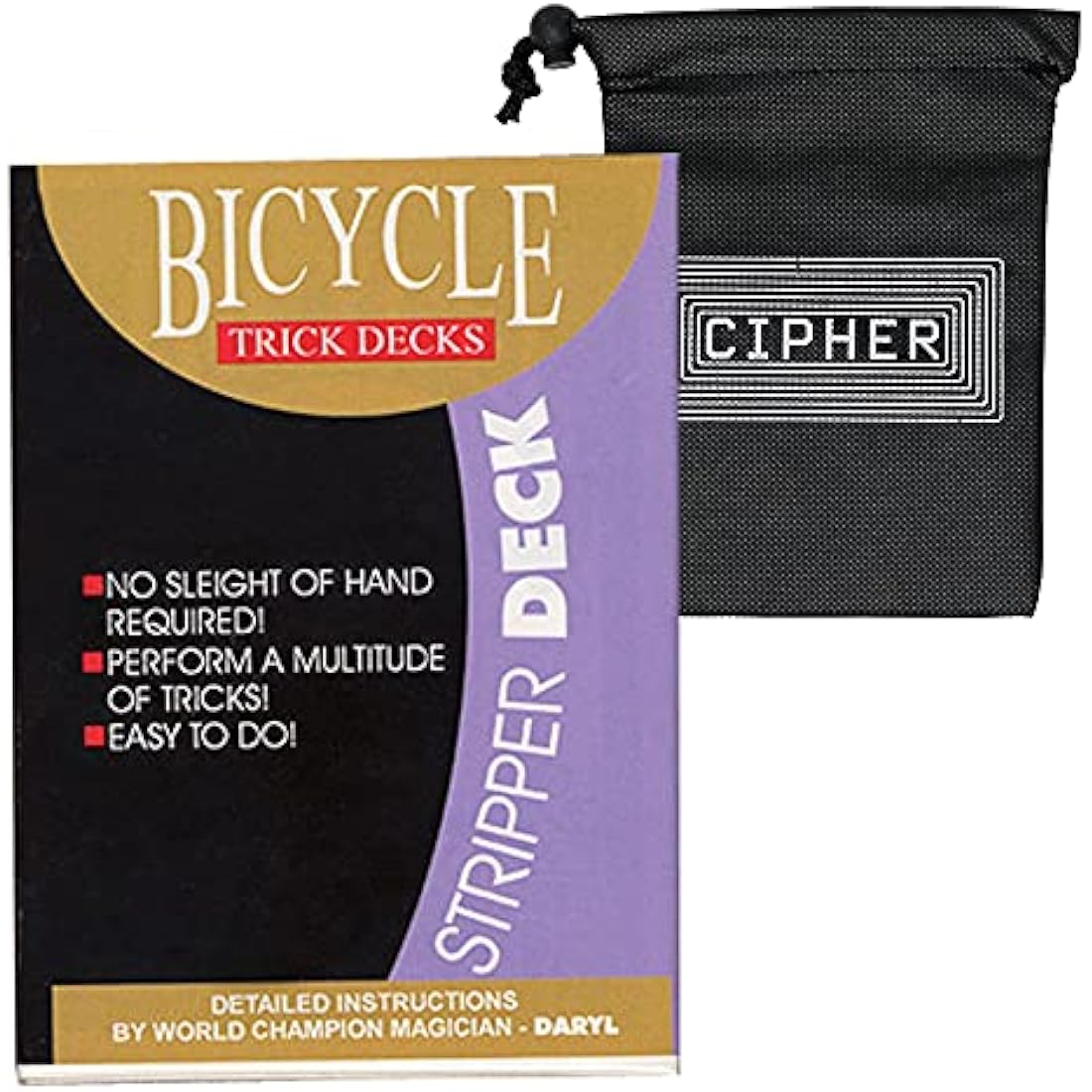 Bicycle Stripper Deck Magic Card Trick with Cipher Bag - Blue