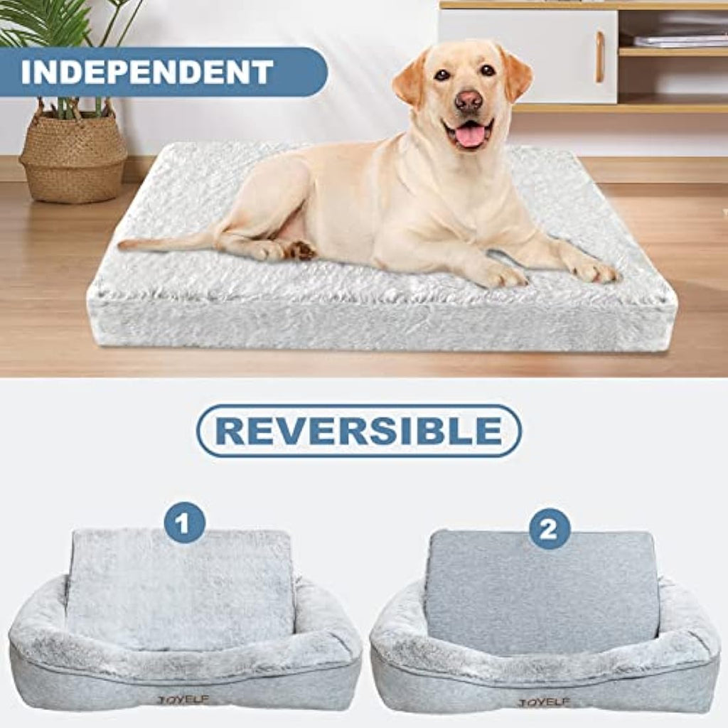 JOYELF Orthopedic Memory Foam Dog Bed | Large Washable Pet Bed with Liner