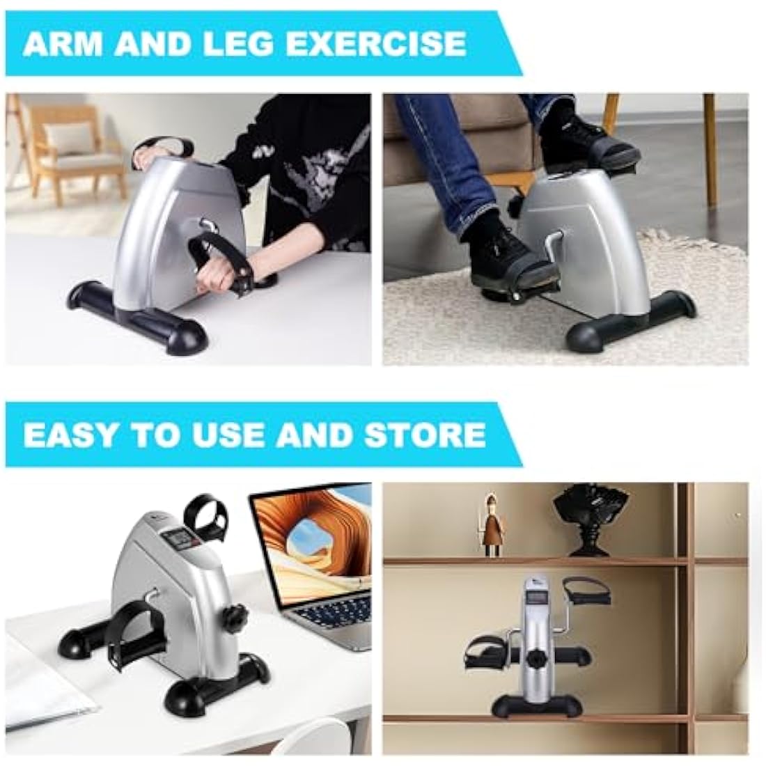 Jolof Store Mini Pedal Exerciser – Portable Home Leg and Arm Bike