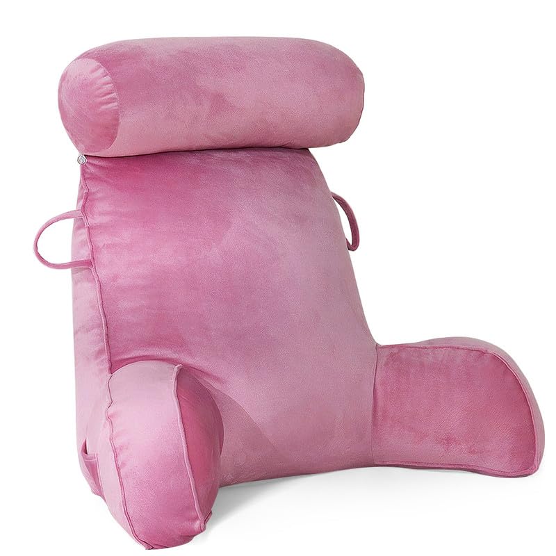 Mingfuxin Reading Pillow | Velvet Bed Backrest with Neck and Arm Support