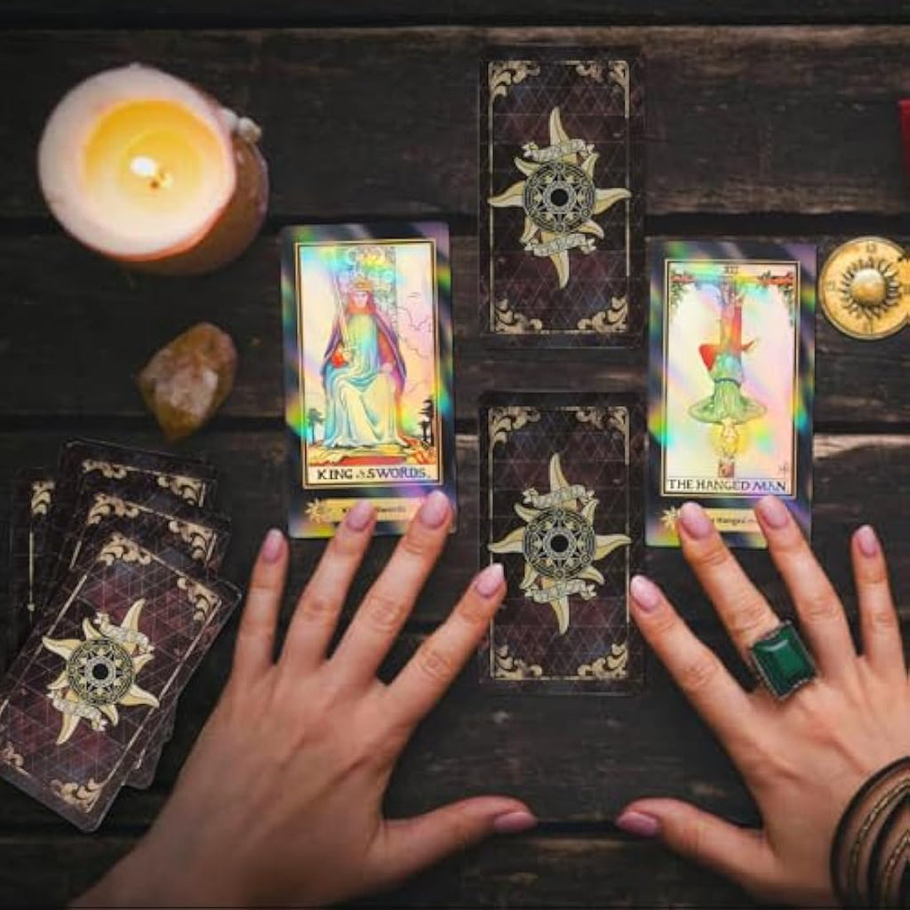 Holographic Tarot Cards Deck with Guidebook - 78 Card Set
