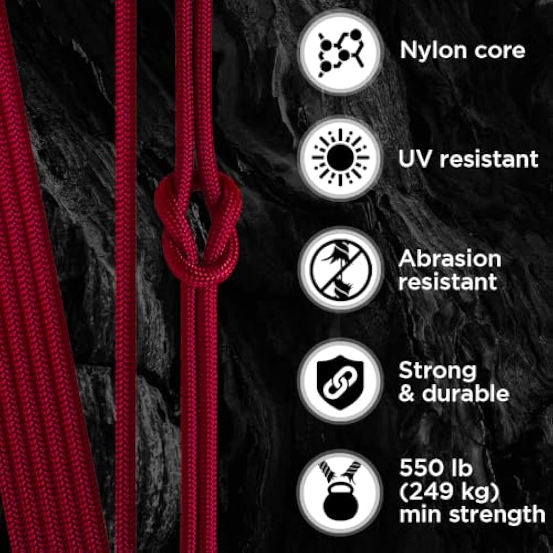 TECEUM 550lb Paracord – 4mm Nylon Tactical Rope for Camping & Survival