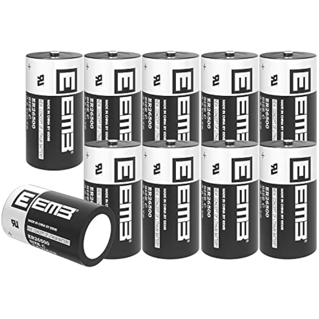 EEMB ER26500 C Size 3.6V 9000mAh Lithium Li-SOCL2 Battery - 10 Pack