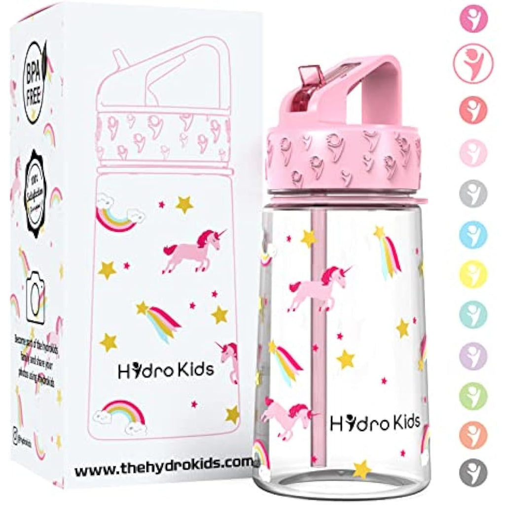HydroKids Kids Water Bottle with Straw – 400ml BPA Free Leakproof