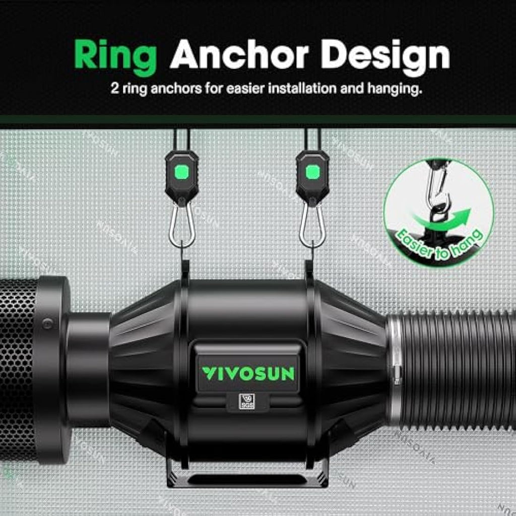 VIVOSUN 100mm Inline Duct Fan with GrowHub E42A WLAN Controller