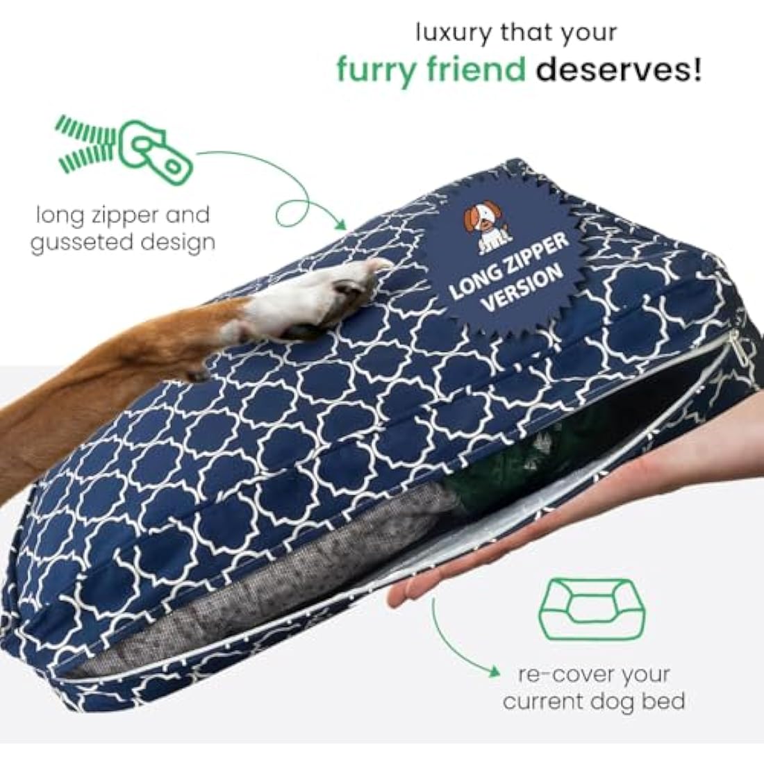 Molly Mutt Small Dog Bed Cover | 100% Cotton | Romeo & Juliet Print