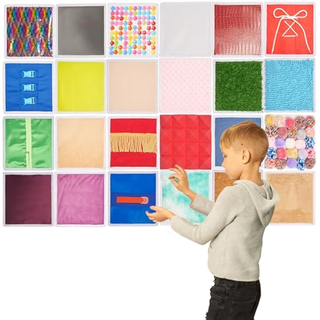 Tactile Sensory Wall Panels & Floor Tiles - 24 Piece Set