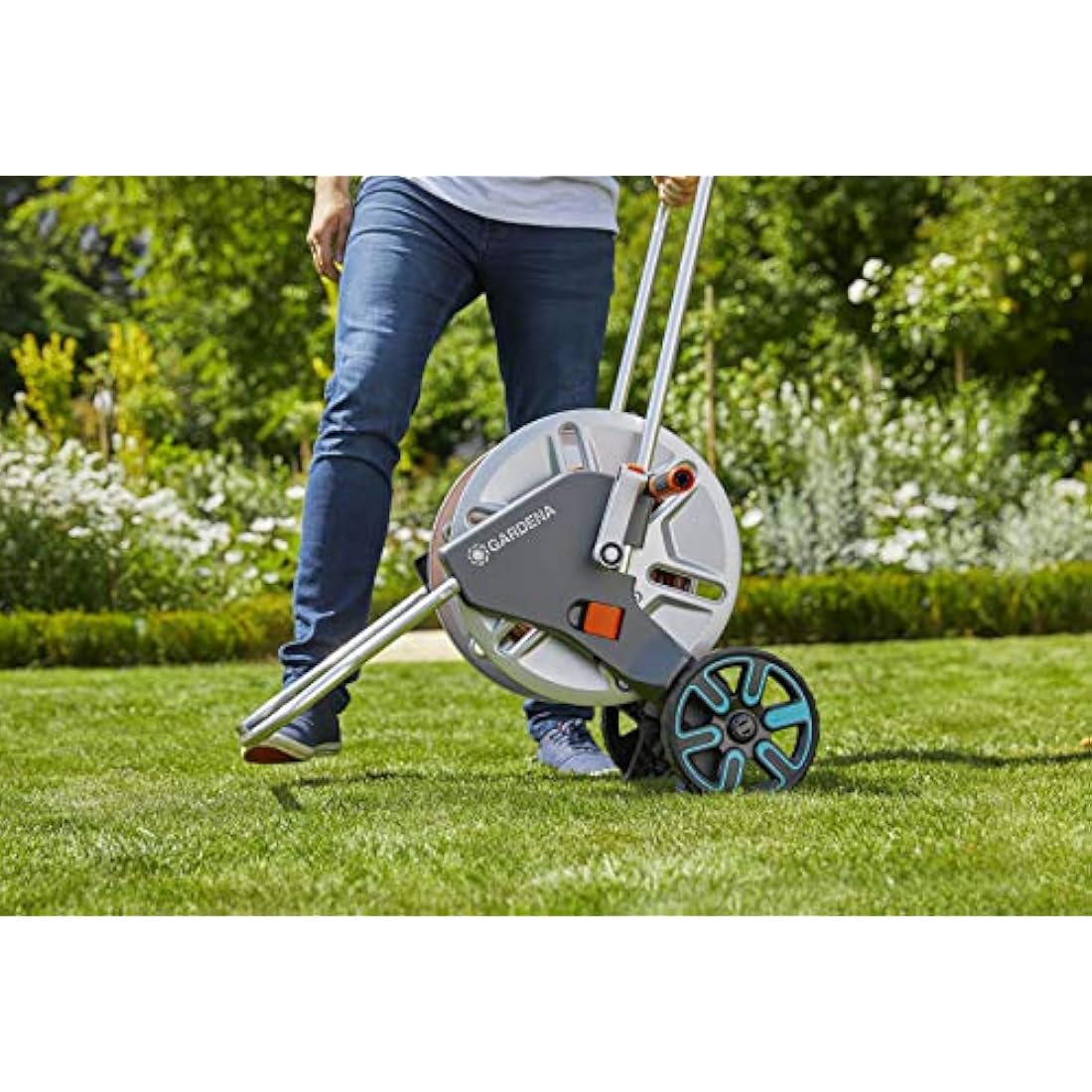 Gardena CleverRoll L Easy Metal Hose Trolley – 100m Capacity Reel