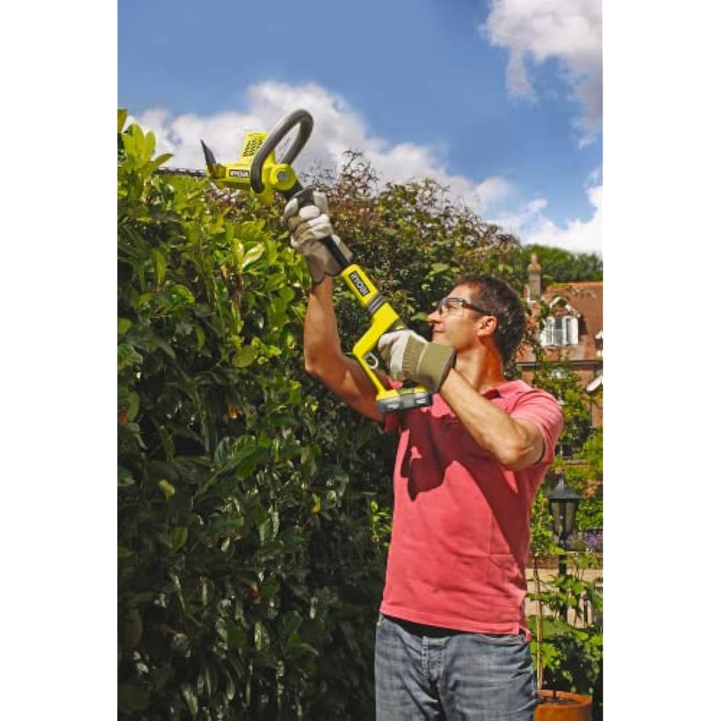 Ryobi 18V ONE+ Extended Reach Hedge Trimmer | 4-Position Articulating Head