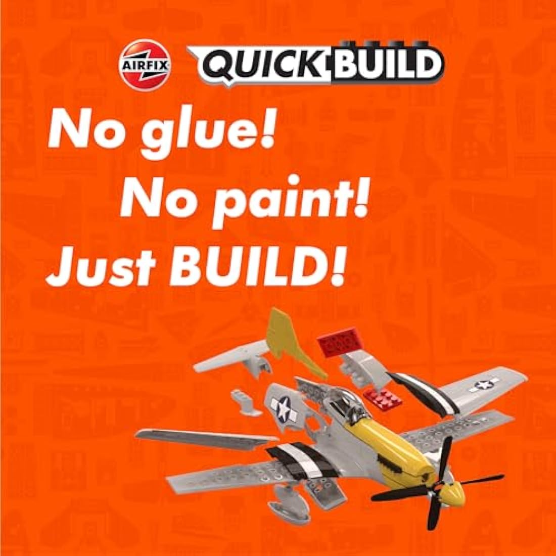 Airfix P-51D Mustang Quickbuild Model Aircraft Kit – Snap-Together Toy