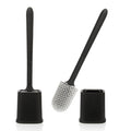Canvint Silicone Toilet Brush Set | 2 Pack Deep Cleaning Kit (Black)