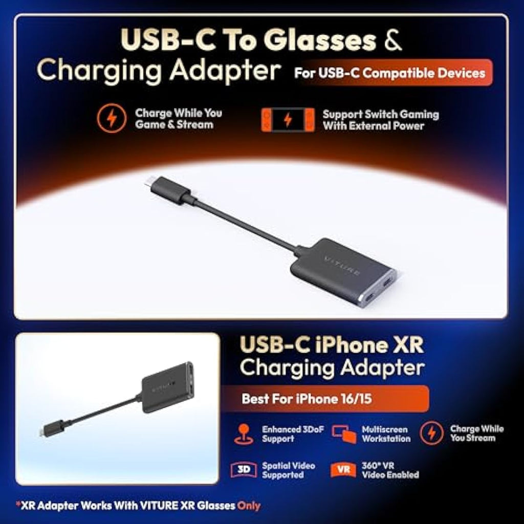 VITURE USB-C to XR Glasses Charging Adapter for Switch & Steam Deck