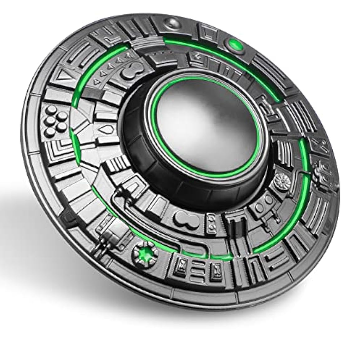 UFO Fidget Spinner – Glow in the Dark Metal Stress Relief Toy