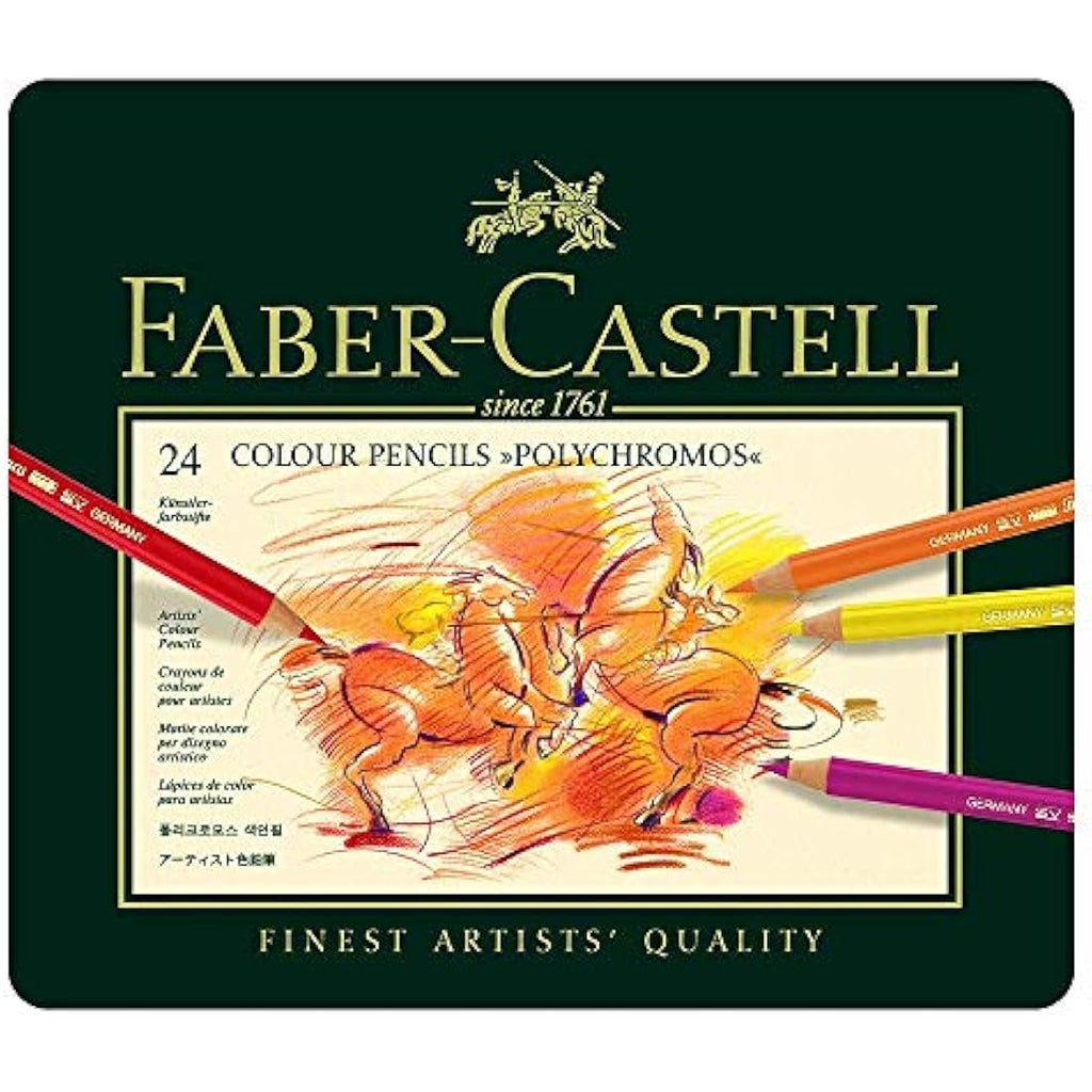 Faber-Castell Polychromos Artist Colouring Pencils, 24 Set with Eraser