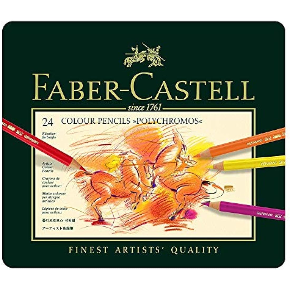 Faber-Castell Polychromos Artist Colouring Pencils, 24 Set with Eraser