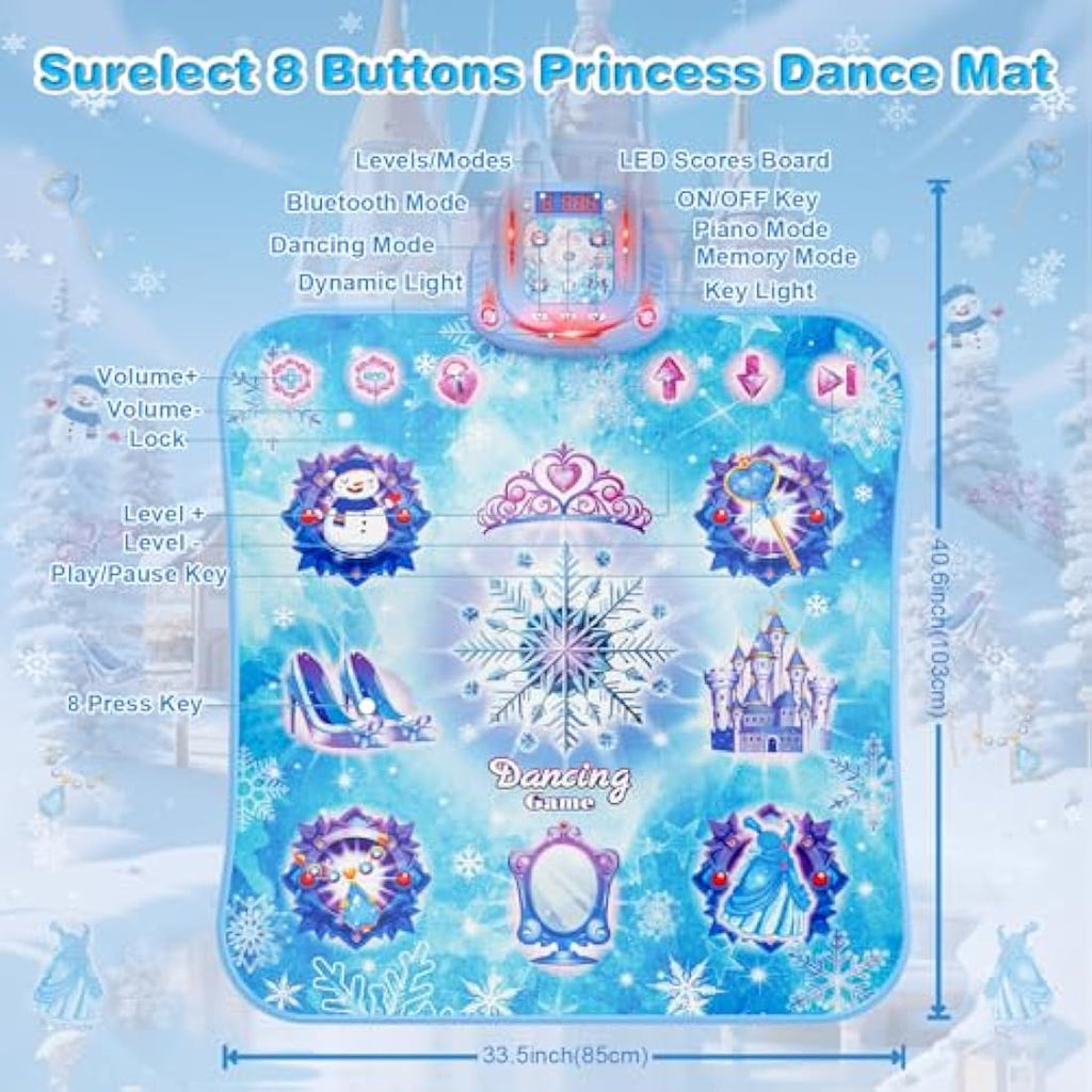 Surelect Princess Dance Mat – 8-Button Bluetooth Musical Toy for Girls