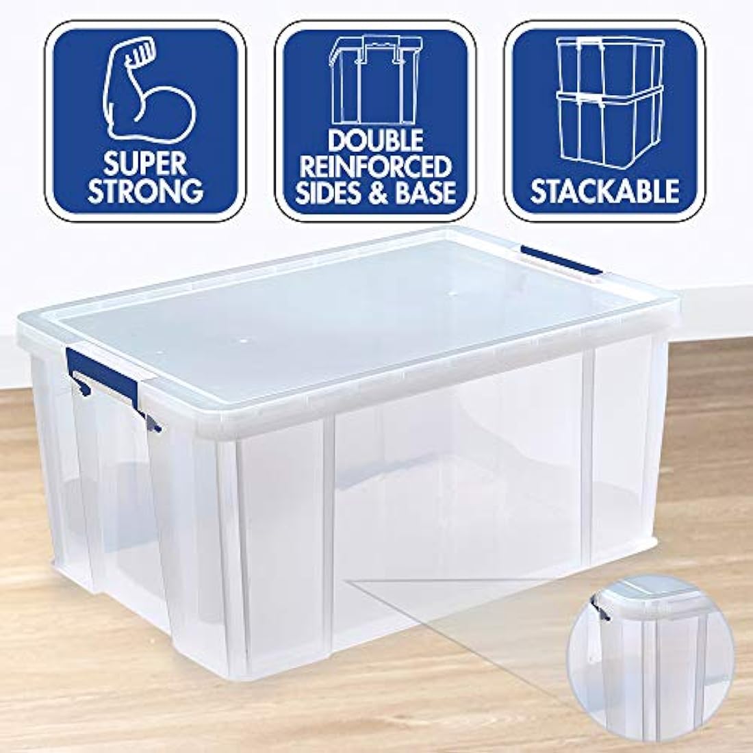 Bankers Box ProStore Stackable Plastic Storage Boxes, Clear - 3 Pack