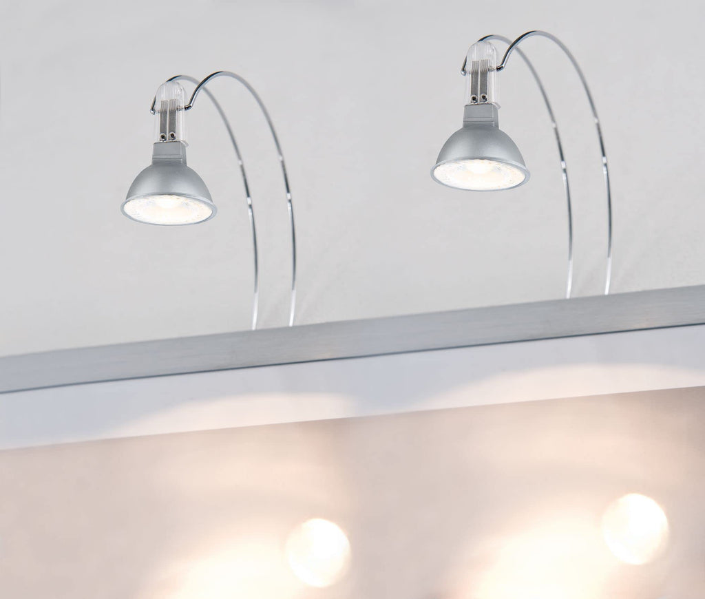 Paulmann Galeria LED Mirror Light | Chrome Bathroom Lamp 2x4W Warm White