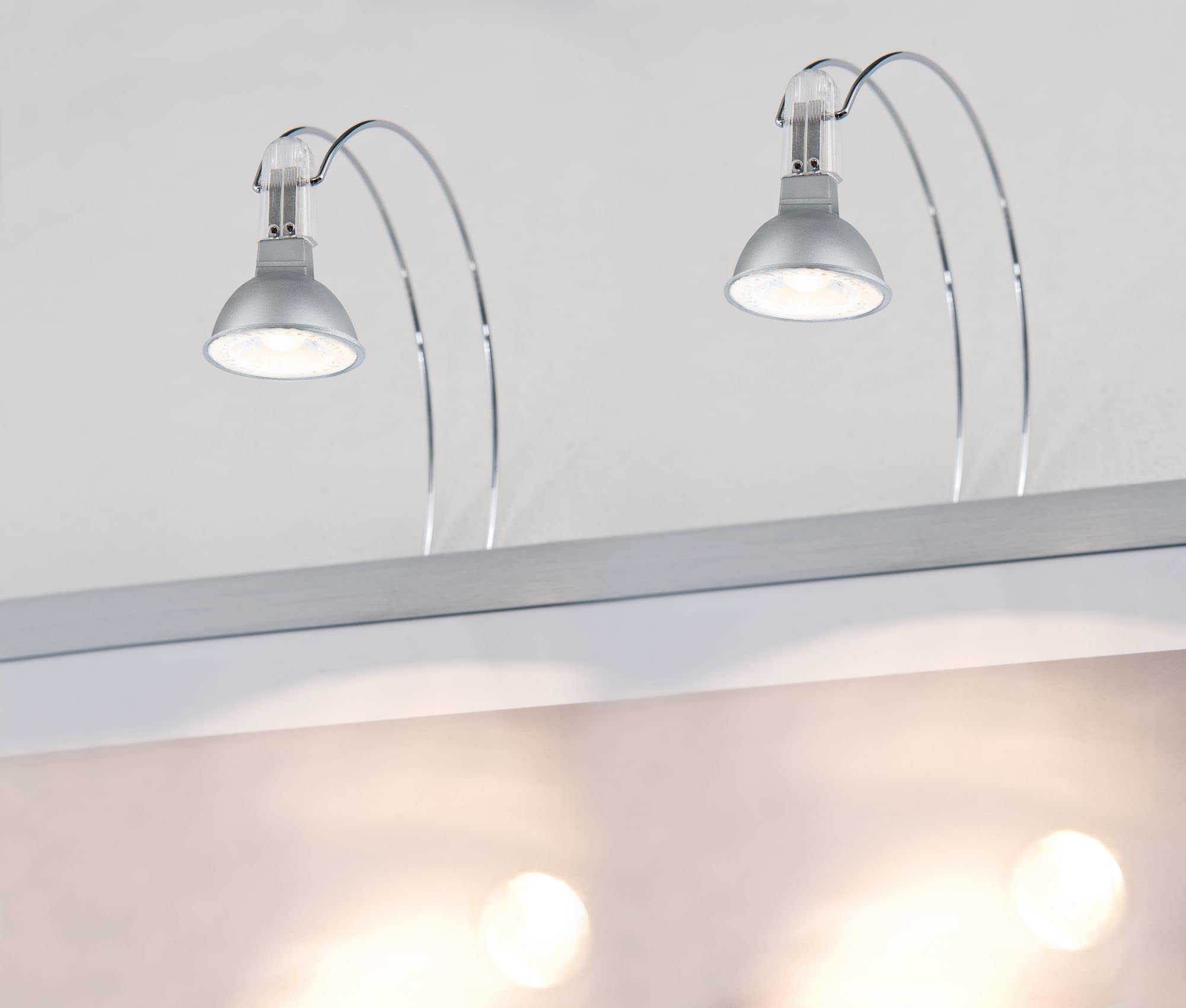 Paulmann Galeria LED Mirror Light | Chrome Bathroom Lamp 2x4W Warm White