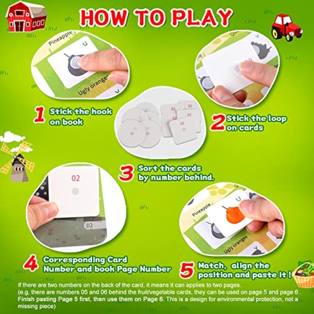 ASTARON Montessori Busy Book – Farm Theme Toddler Learning Activity Toy