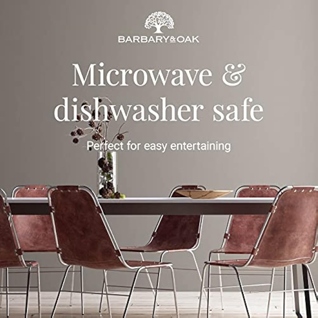 Barbary & Oak Luna 16 Piece Stoneware Dinnerware Set | Matte Black