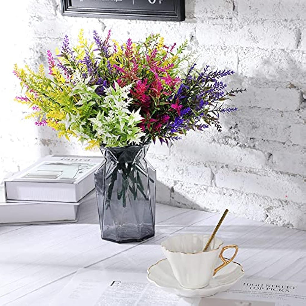 Xinnun 24 Bundles Artificial Flowers – UV Resistant Faux Lavender Plants