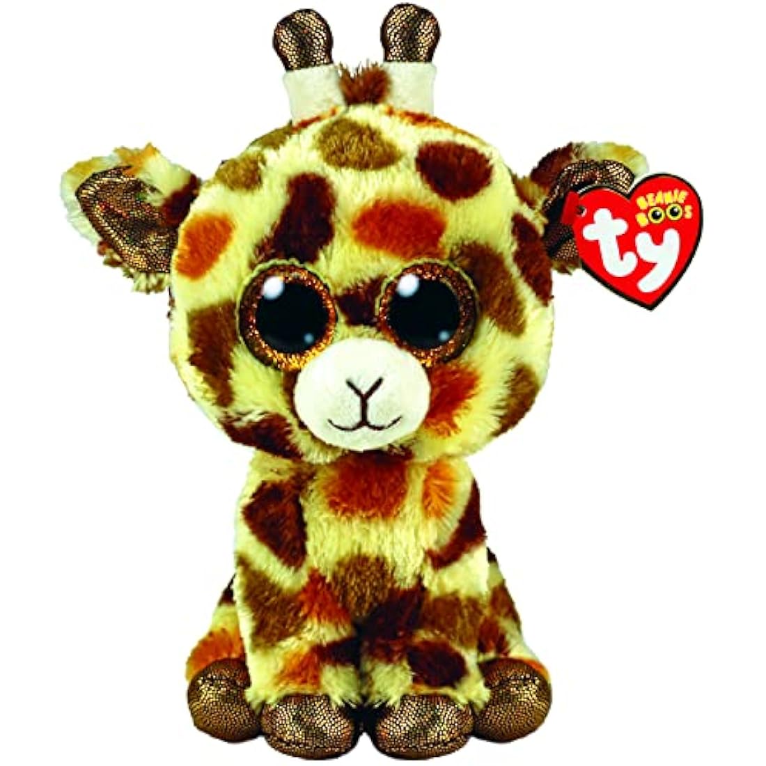 TY Beanie Boo Stilts Giraffe Plush Toy – 15cm Stuffed Animal with Glitter Eyes