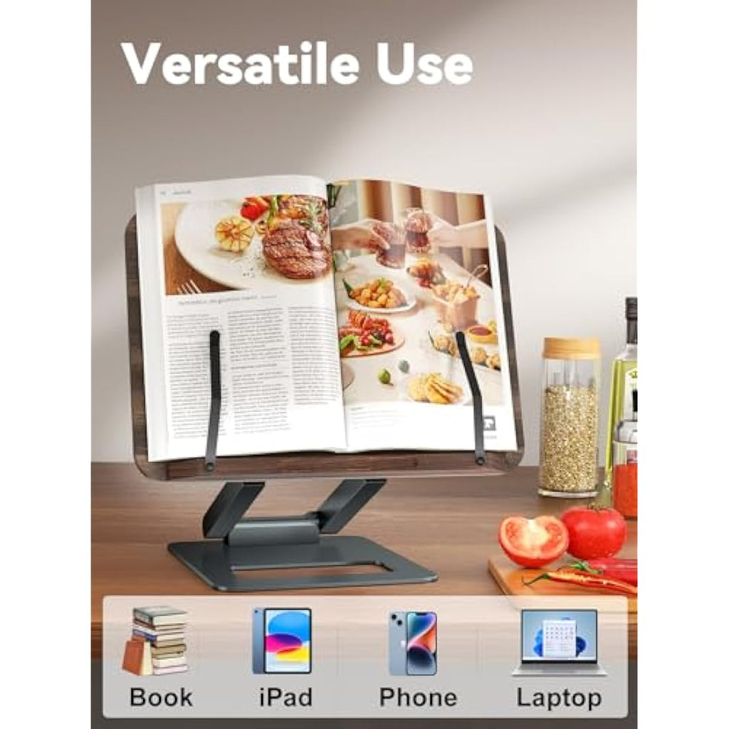 Tounee Ergonomic Adjustable Book Stand – Telescopic Aluminum Holder