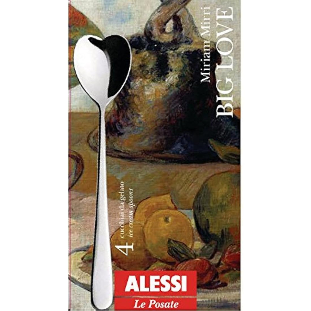 Alessi Big Love Heart Ice Cream Spoons - 18/10 Stainless Steel Set of 4