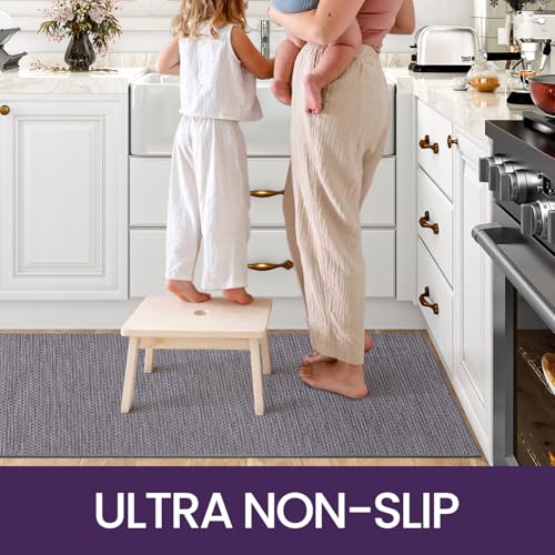 DEXI Non-Slip Kitchen Rug Mat Set | 2-Piece Washable Rubber Backed Runner