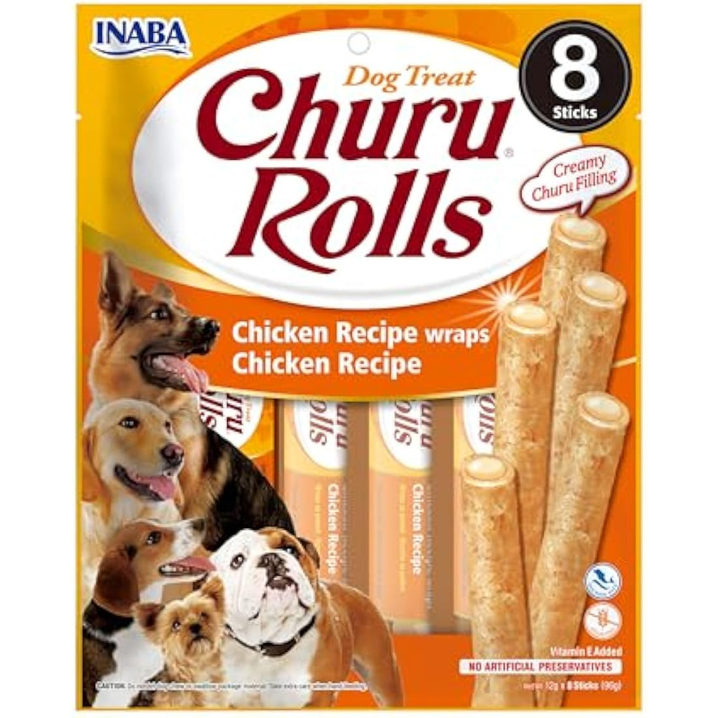 Inaba Churu Bites Chicken Dog Treats – Grain-Free Healthy Snacks (8 Pack)