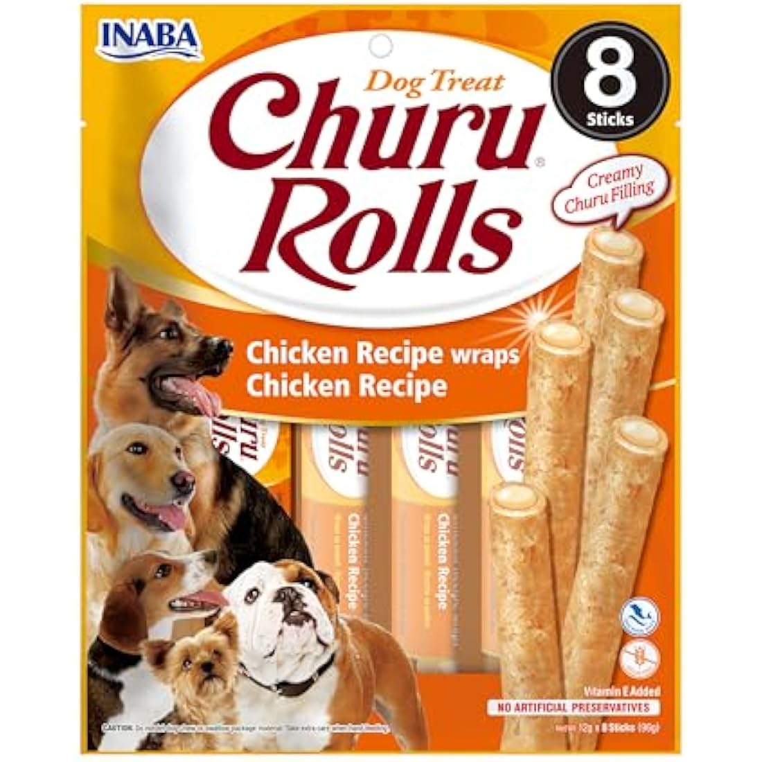 Inaba Churu Bites Chicken Dog Treats – Grain-Free Healthy Snacks (8 Pack)