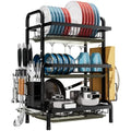 3-Tier Dish Drying Rack with Drip Tray and Cutlery Holder