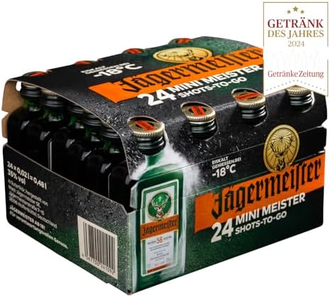 Jägermeister Herbal Liqueur – 24x2cl Miniature Pack – 35% ABV German Spirit