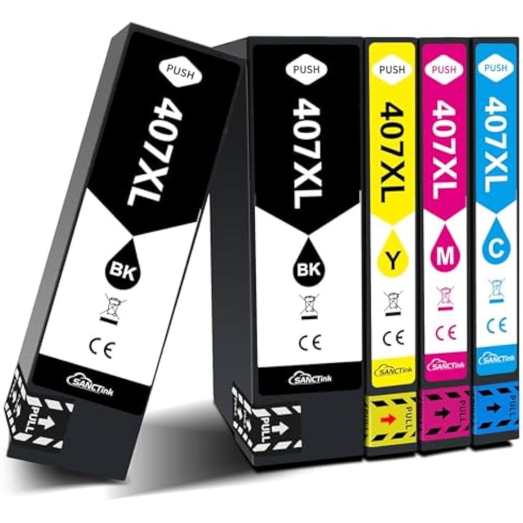 SANCTink 407XL Ink Cartridges for Epson Workforce Pro WF-4745 | 5-Pack