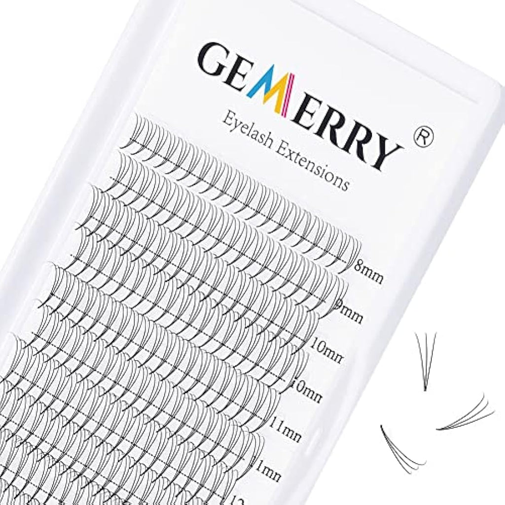 Gemerry 3D Premade Fan Eyelash Extensions | D Curl 0.07mm Russian Volume