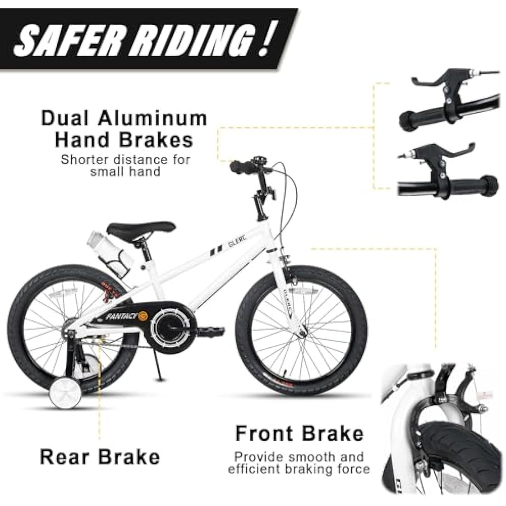 Glerc 18 Inch Kids Bike with Stabilisers and Water Bottle Holder
