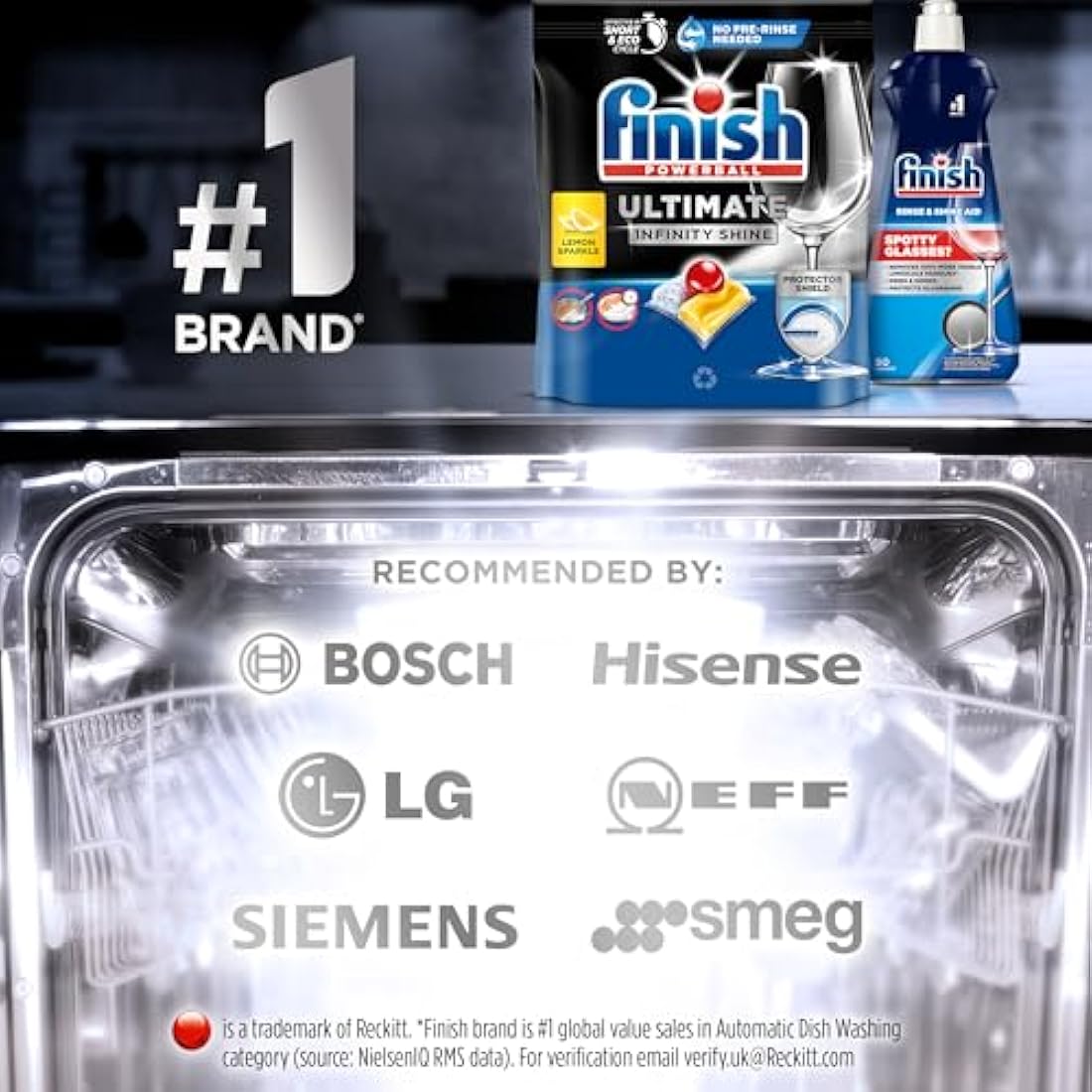 Finish Ultimate Infinity Shine Dishwasher Tablets - Lemon Sparkle, 100ct