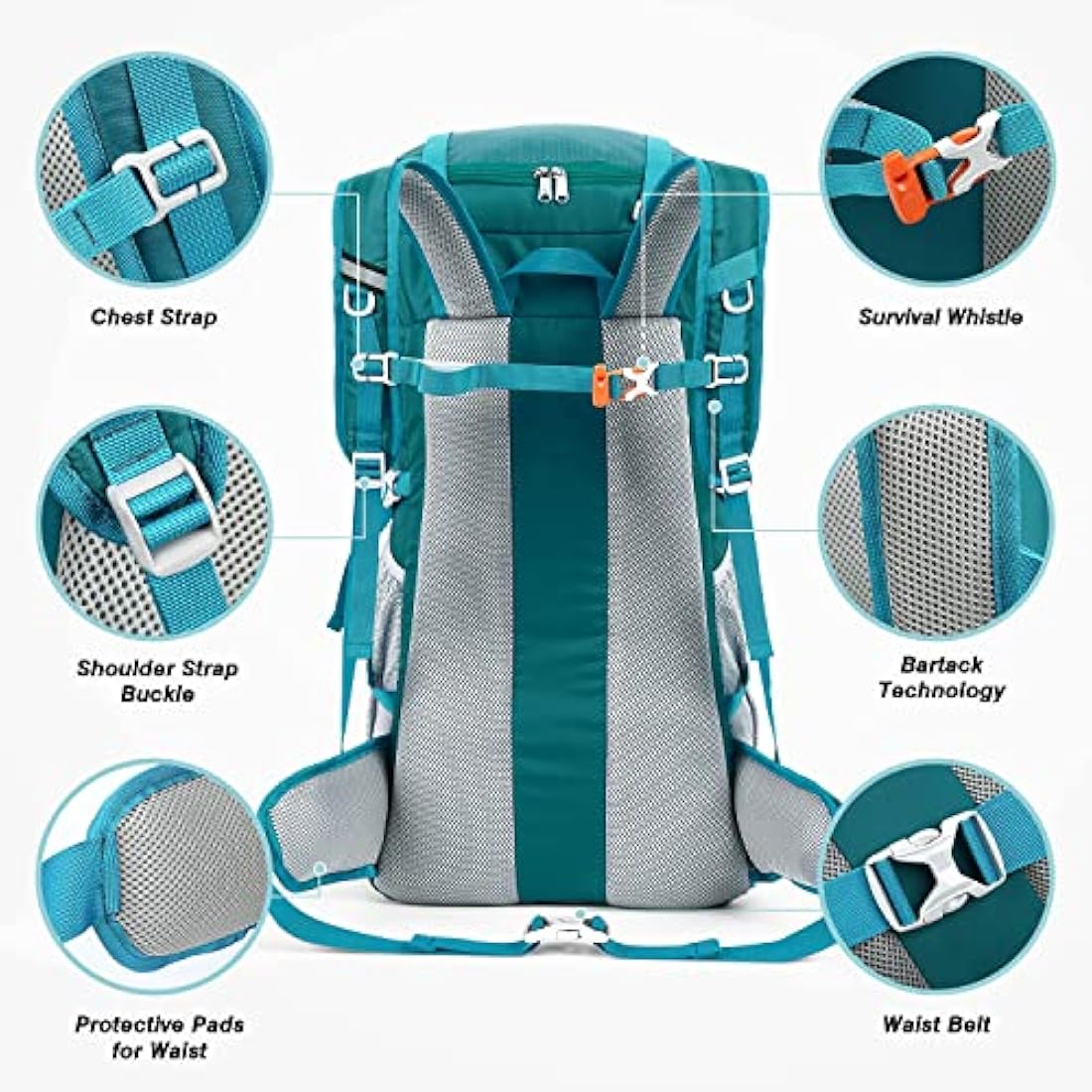 HOMIEE 50L Hiking Backpack – Waterproof Lightweight Trekking Rucksack