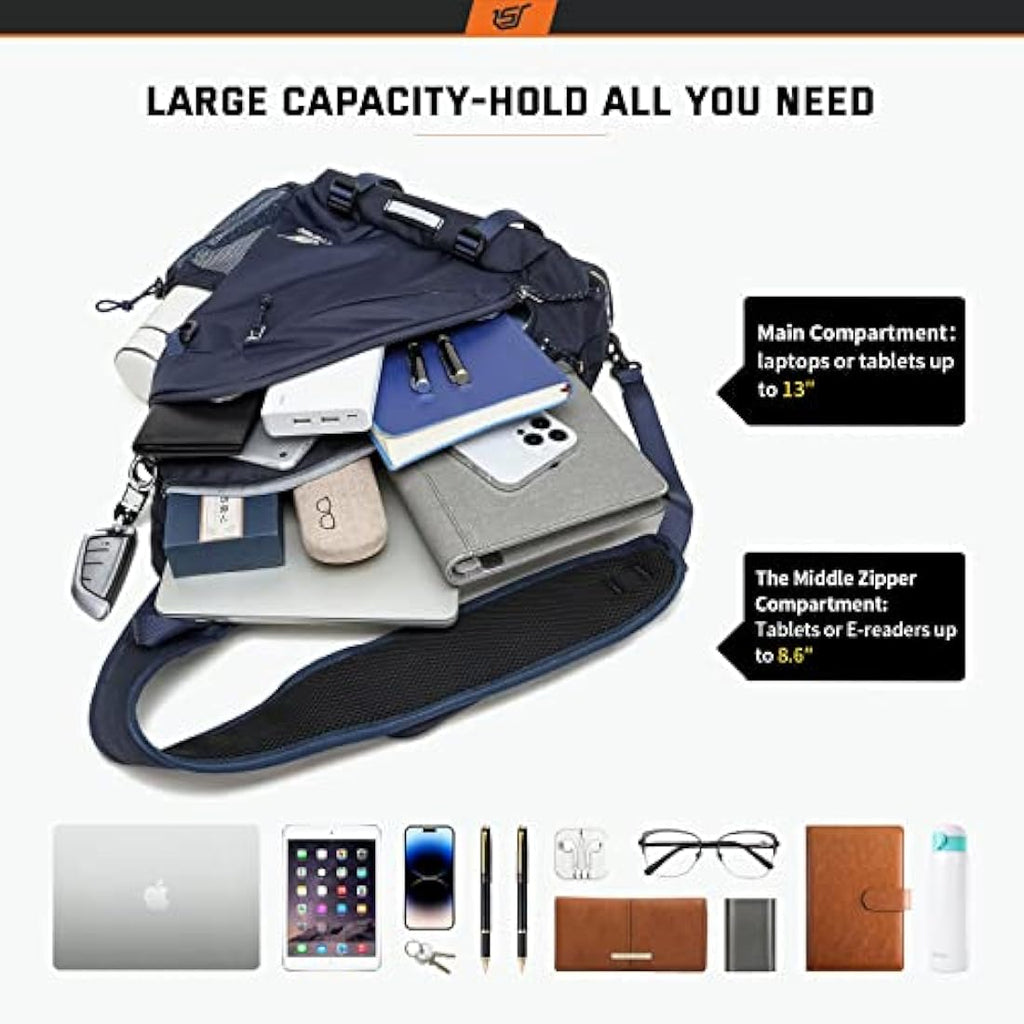 SKYSPER 18L Sling Laptop Bag | 13 Inch Water-Resistant Crossbody Backpack