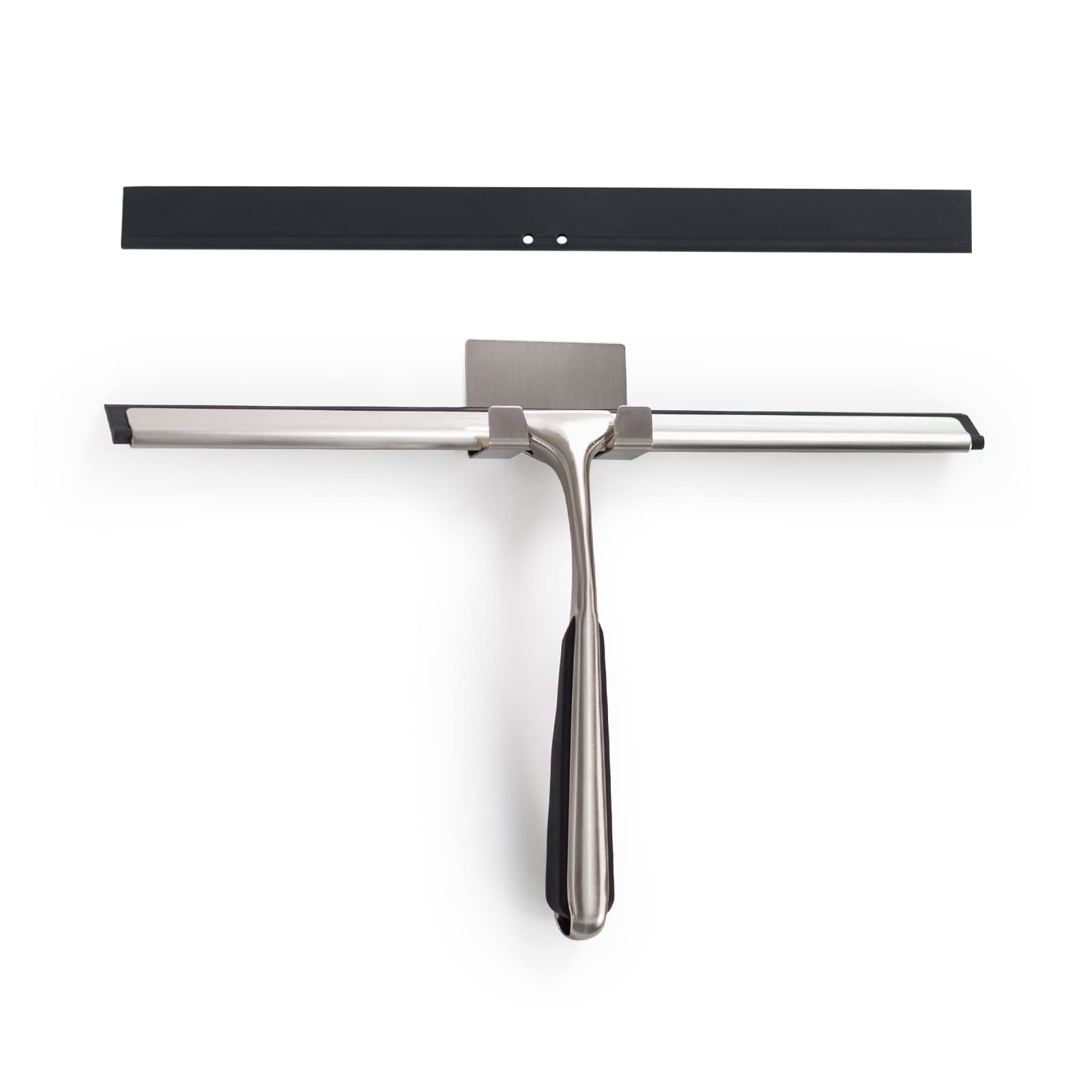 12" Stainless Steel Shower Squeegee with Adhesive Hook