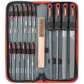 17 Pc Metal File Set – Steel Hand & Needle Files with Case