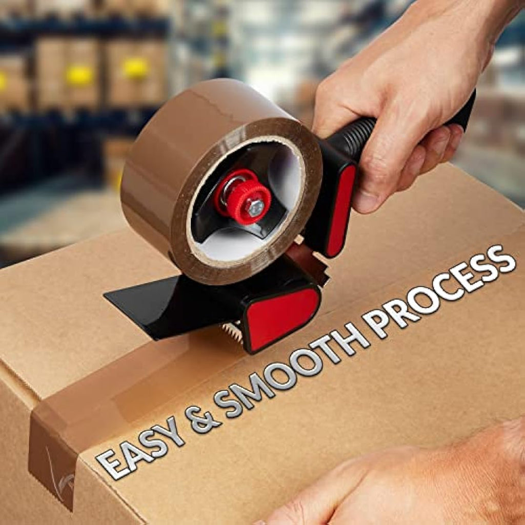 Deco Express Packing Tape Dispenser Gun with 6 Heavy Duty Rolls