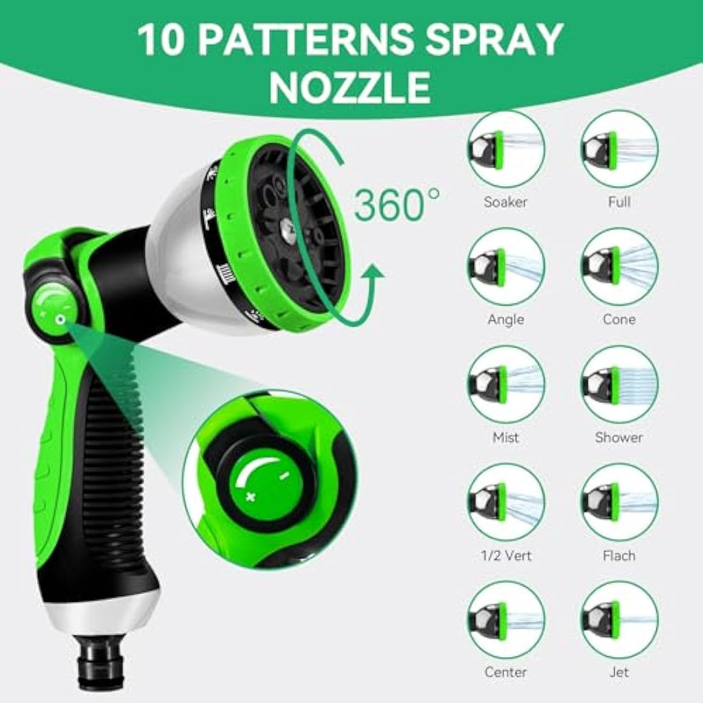 Jolof Store 50FT Expandable Garden Hose – 10 Function Nozzle & Metal Fittings