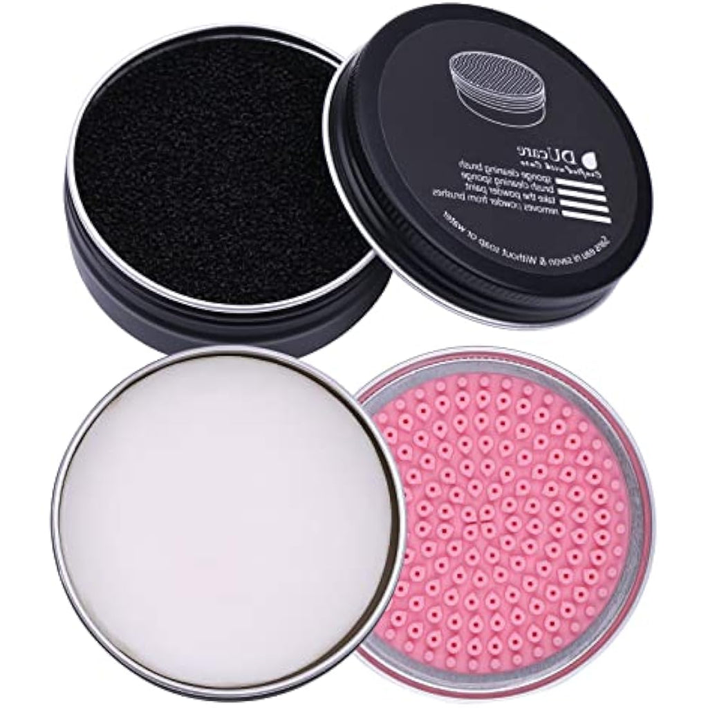 DUcare Makeup Brush Cleaner Set | Solid Soap & Color Removal Sponge