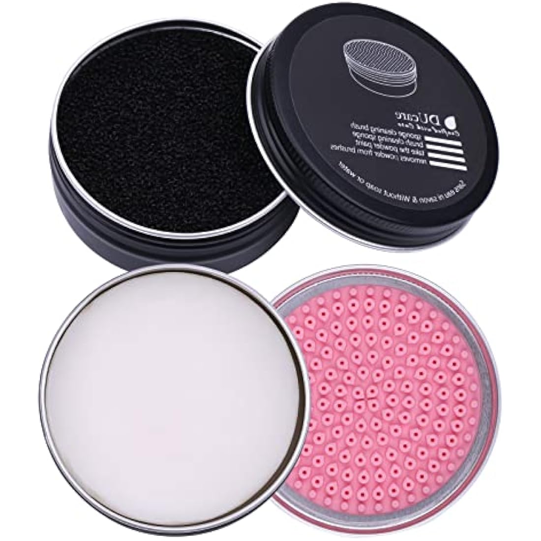 DUcare Makeup Brush Cleaner Set | Solid Soap & Color Removal Sponge