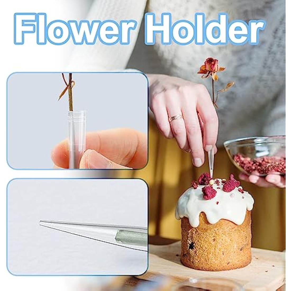 Jagowa 60-Piece Plastic Flower Tubes for Cake Decorating | 3 Sizes