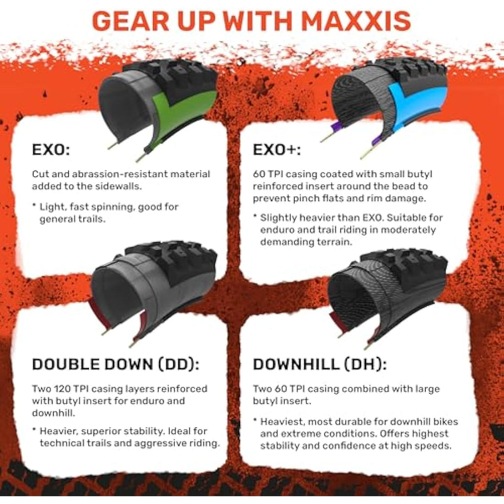 Maxxis Minion DHF MTB Tire – 26 x 2.35 Butyl 42a Folding Trail Tyre